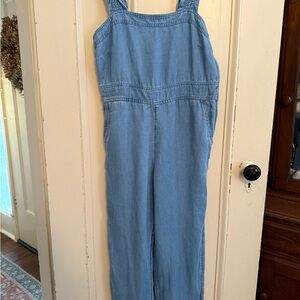 LOFT Sandwashed Chambray Jumpsuit